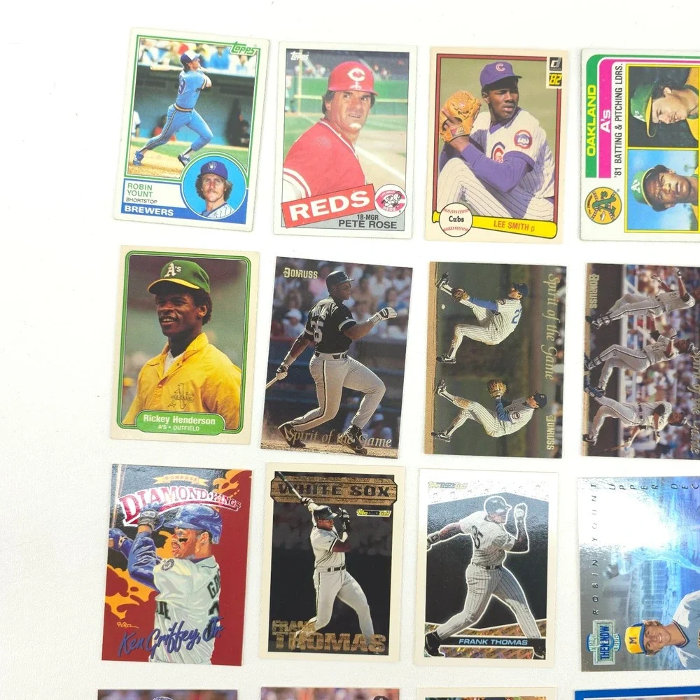 25 Card Baseball Star Lot Several Year Span All Pictured Yount Rose Thomas Ryan